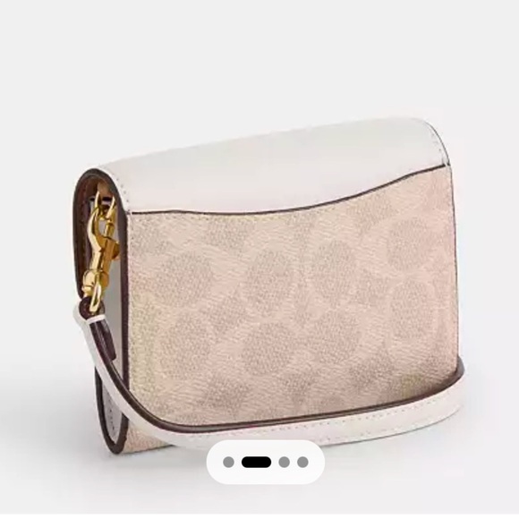 New COACH Mini Envelope Wallet With Strap In Signature Canvas - Picture 2 of 9